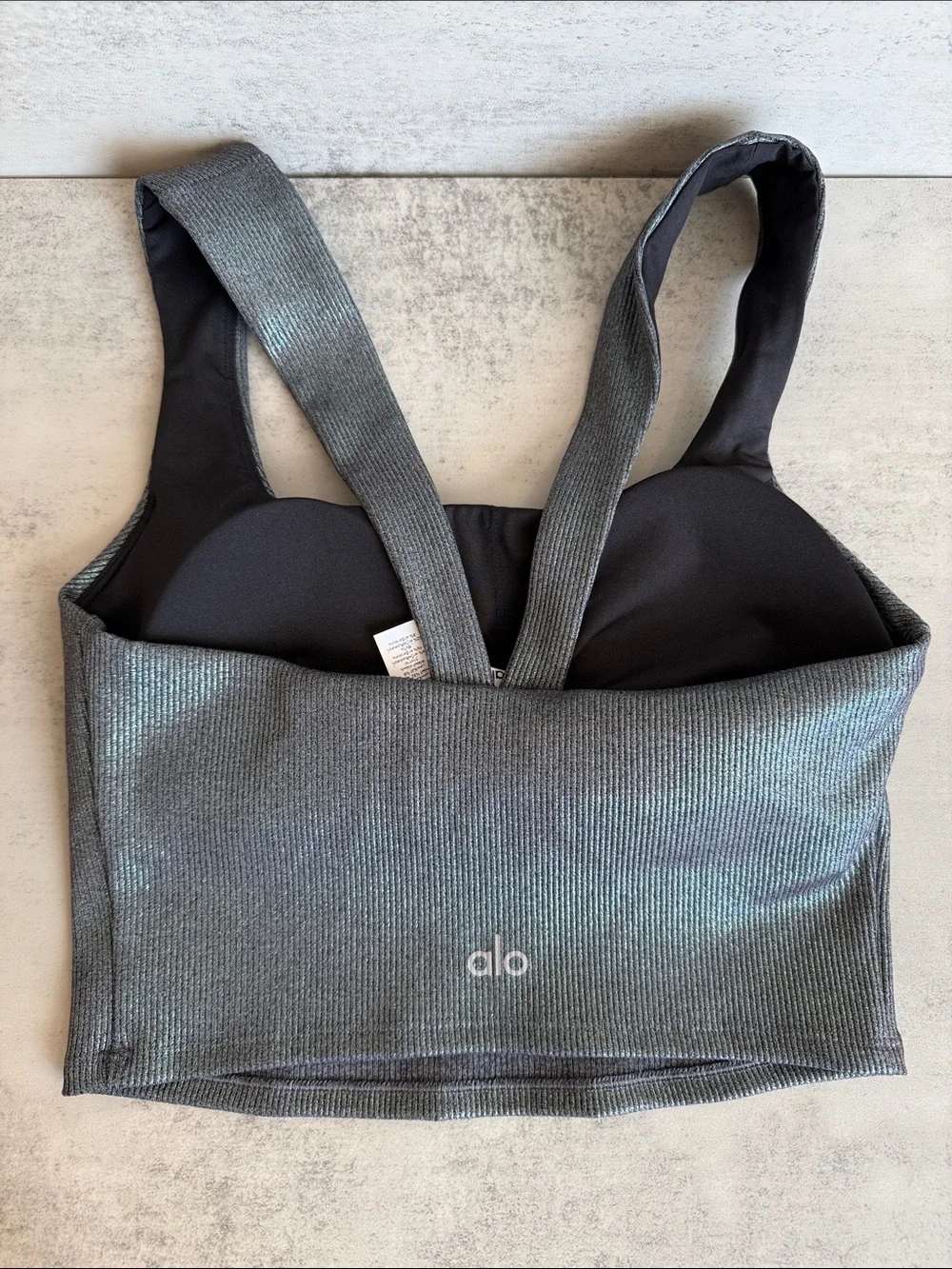 ALO Alosoft Ribbed Shimmery Legging and Bra Set